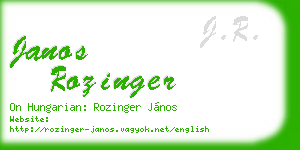 janos rozinger business card