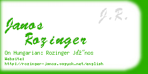 janos rozinger business card